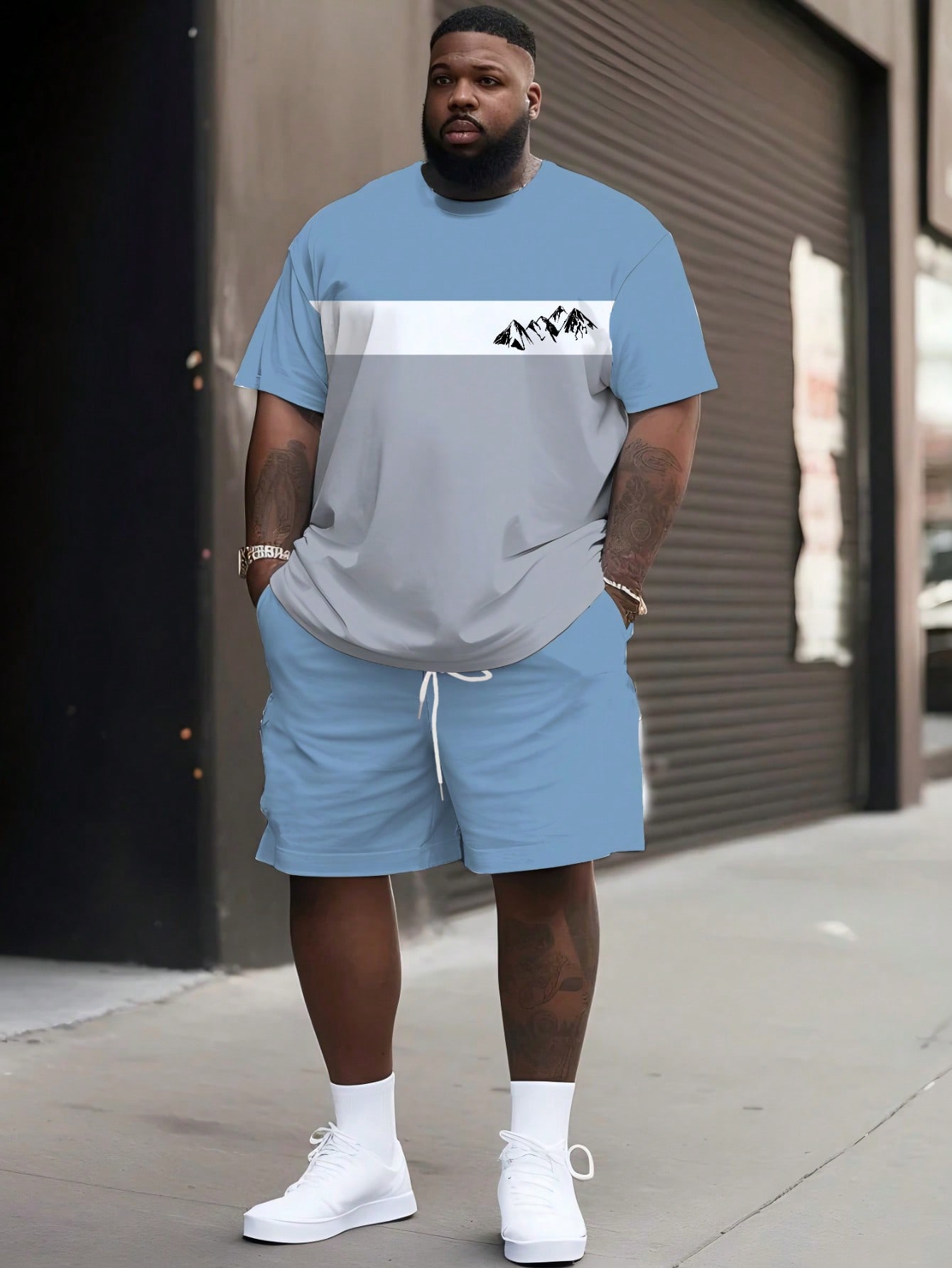 Men's Mountain Graphic Shorts Set