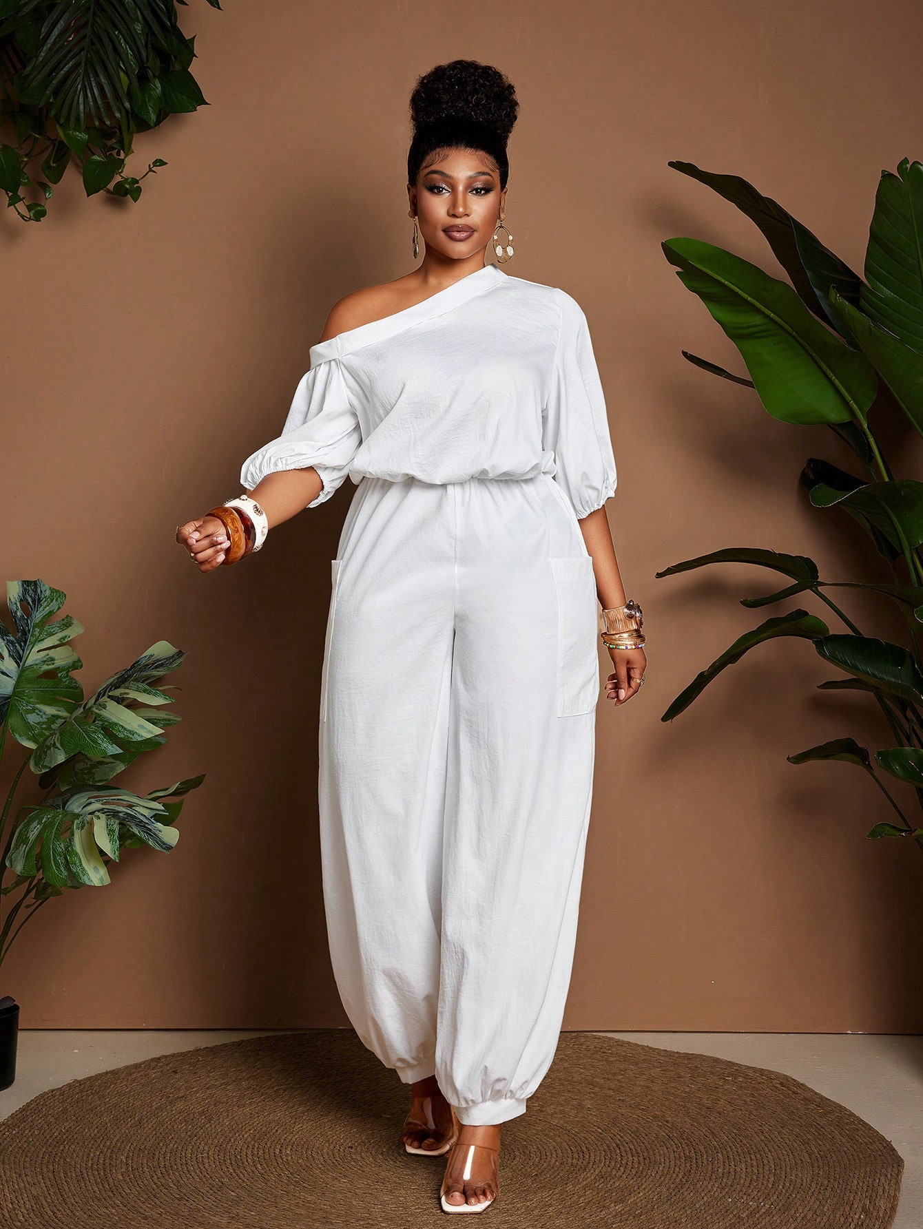 White Off-Shoulder Jumpsuit