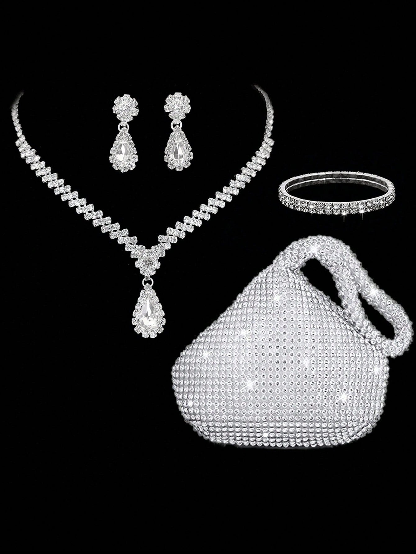 Crystal Jewelry & Bag Set