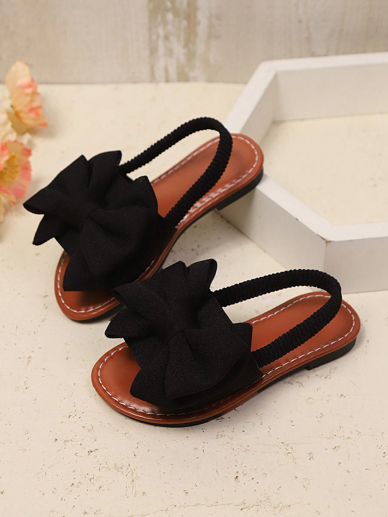 Black Bow Detail Sandals