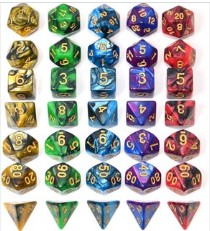 7 Pieces Double-Color Dice