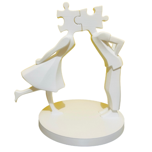 Escultura Casal Quebra-Cabeça