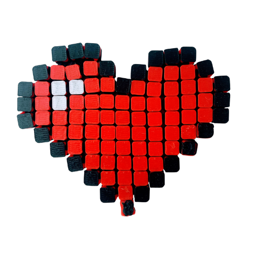 Coração Pixel Articulado