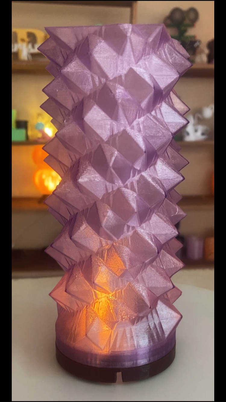 Luminária Origami Roxa