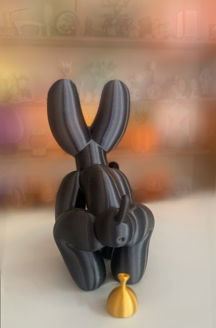 Escultura Cachorro Balão Preto