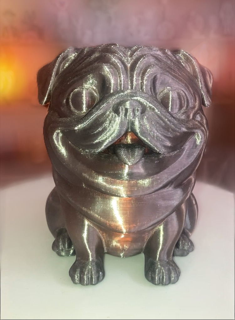 Vaso de Cachorro Pug Decorativo