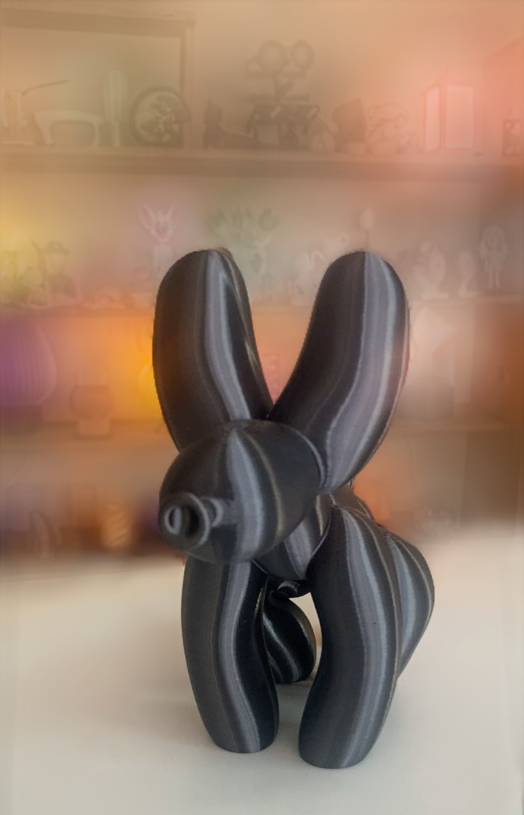 Escultura Cachorro Balão Preto