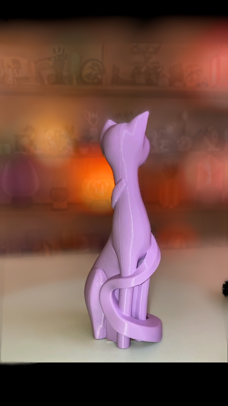 Estátua Decorativa Gato Roxo