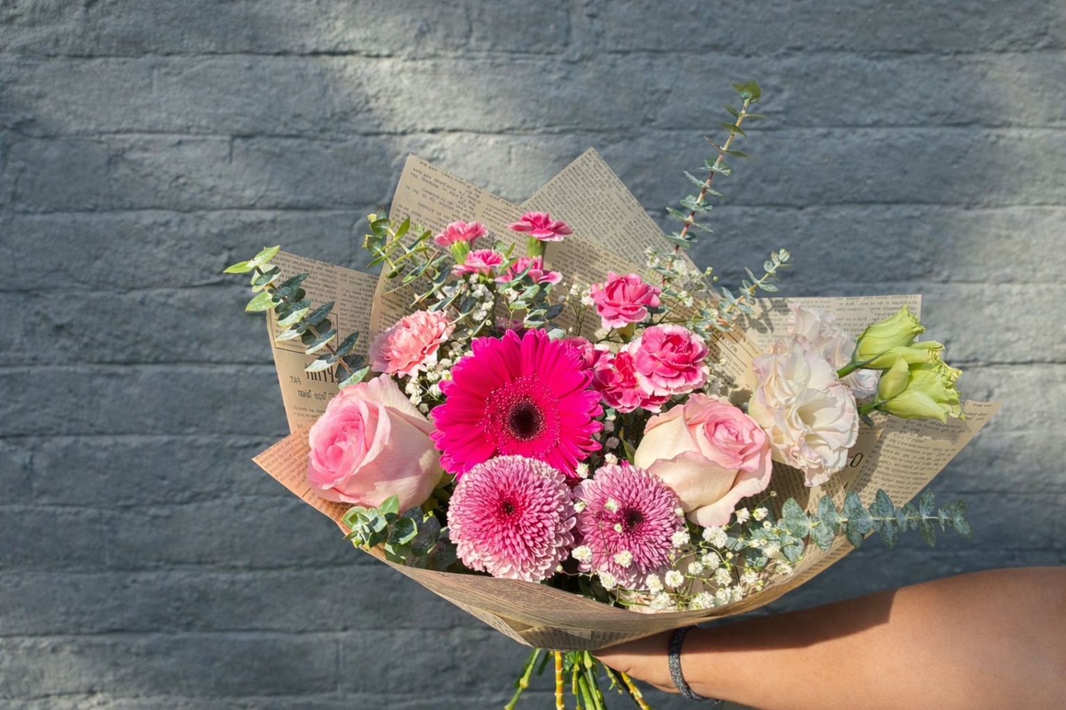 Ramo mixto en tonos rosado