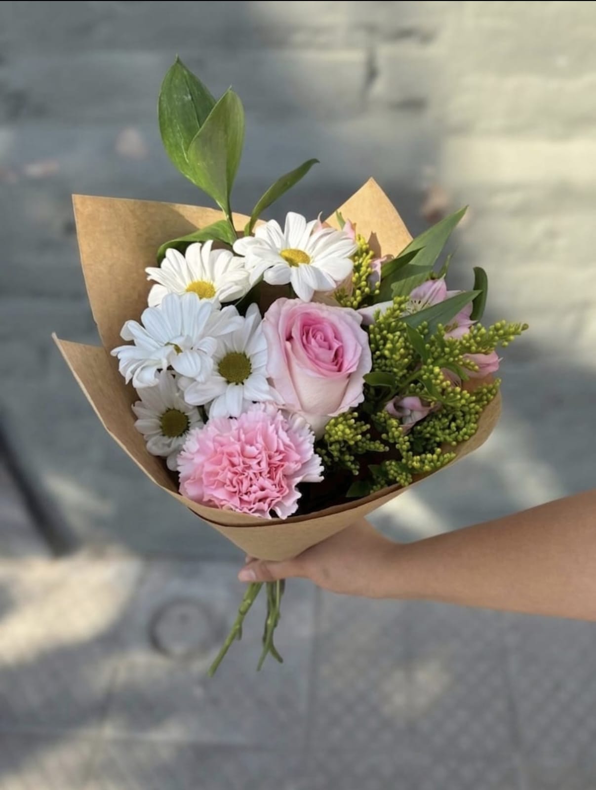 Ramillete de Flores en tonos rosados