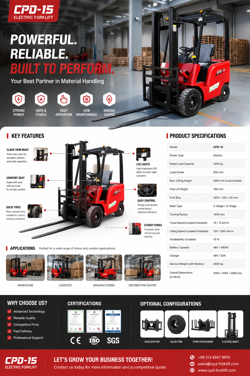 CPD-15 Electric Forklift