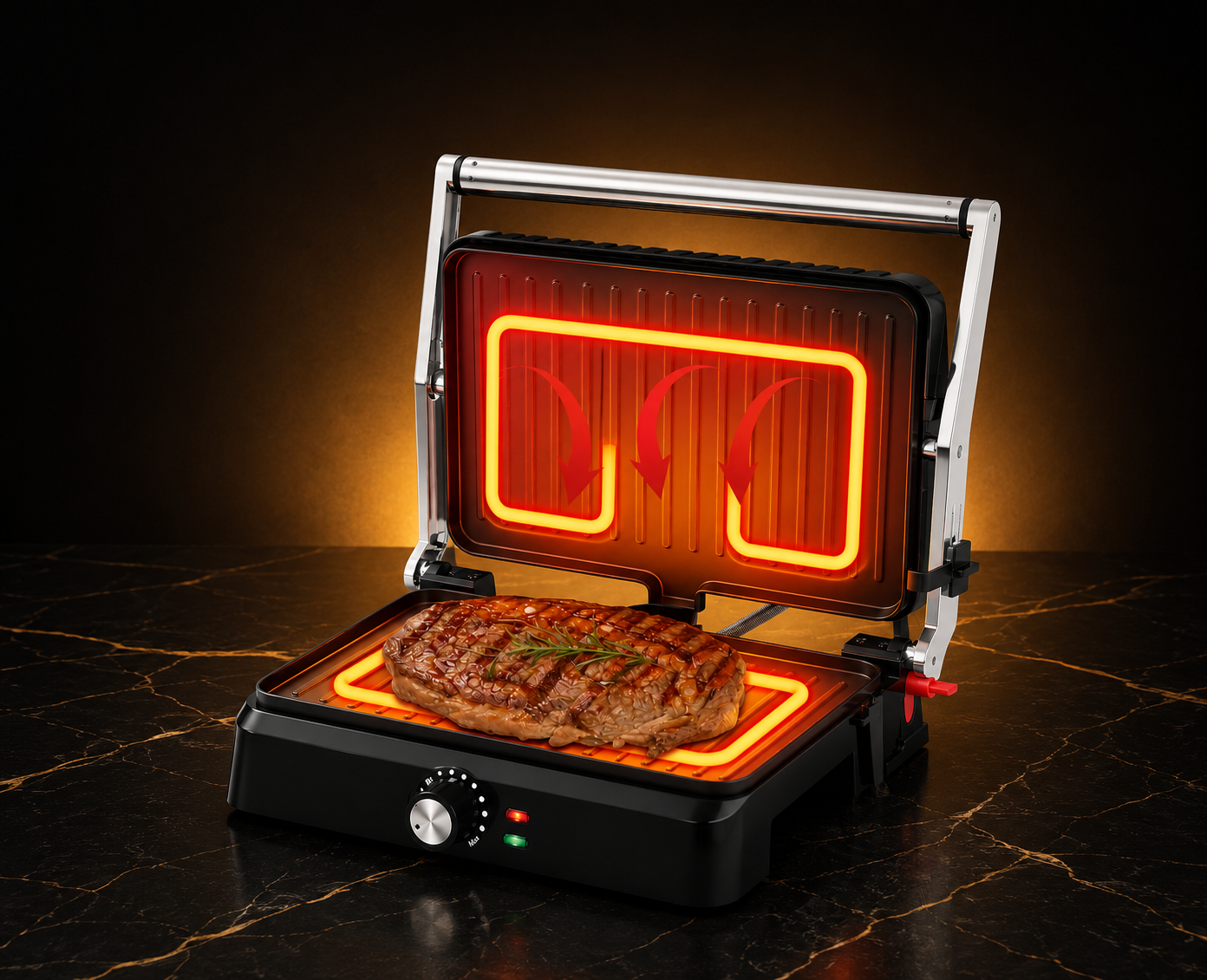 HOMELUX 3-in-1 Contact Grill 2200W – Panini Press, Sandwich Maker & Table Grill