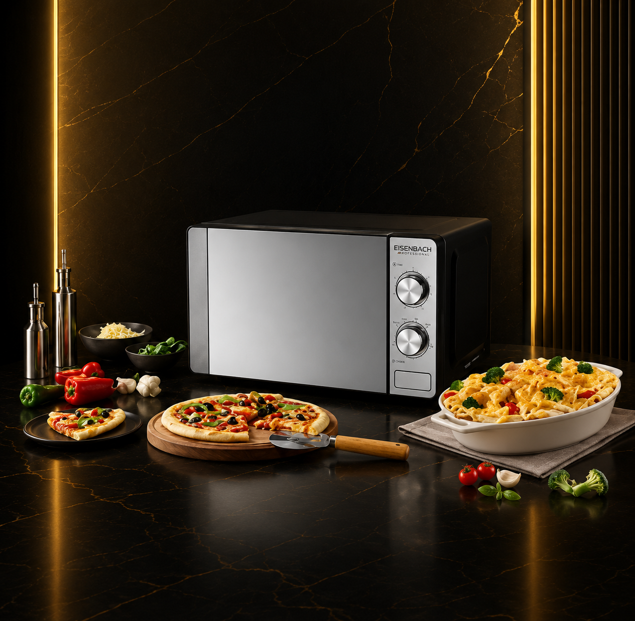 Eisenbach Professional HW1861 Microwave Oven – 20L – 1200W – Stainless Steel Finish