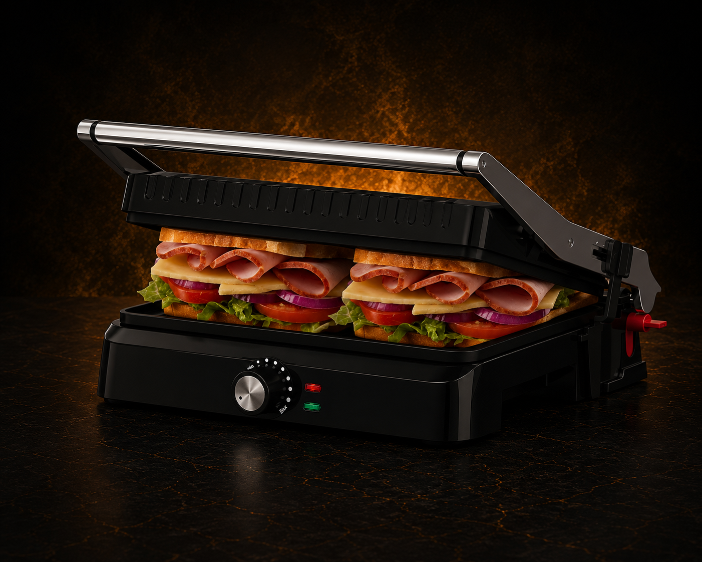 HOMELUX 3-in-1 Contact Grill 2200W – Panini Press, Sandwich Maker & Table Grill