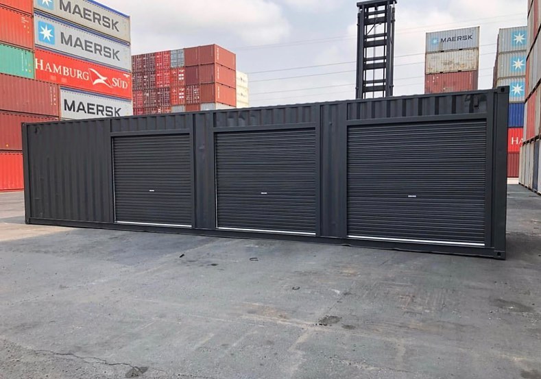 Triple Roller Door Shipping Container