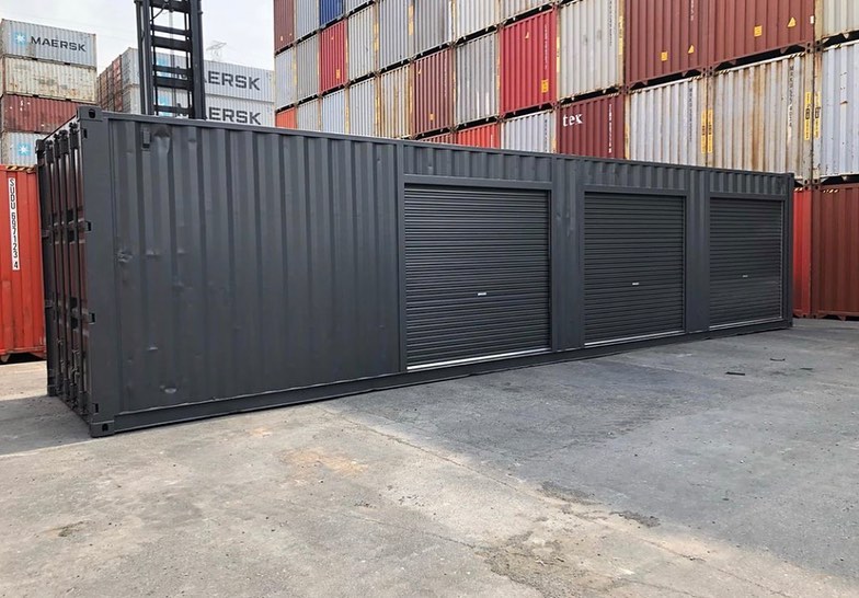 Triple Roller Door Shipping Container