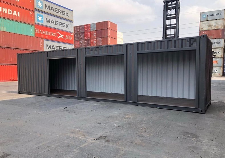 Triple Roller Door Shipping Container