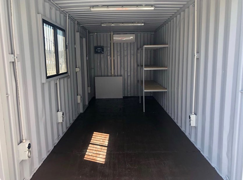 Blue Shipping Container Office