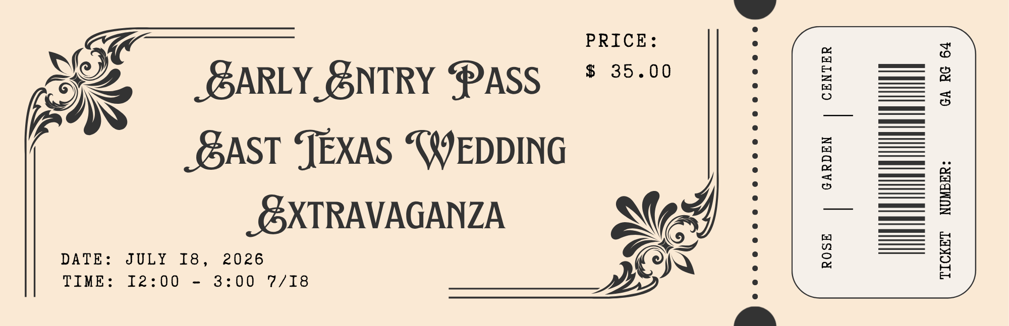 VIP / Early Entry East Texas Wedding Extravaganza Ticket