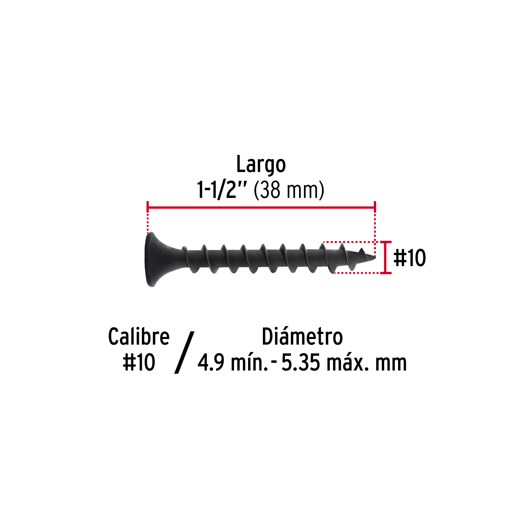 Pijas 6 x 1-1/2"cabeza plana phillips multiusos, FIERO