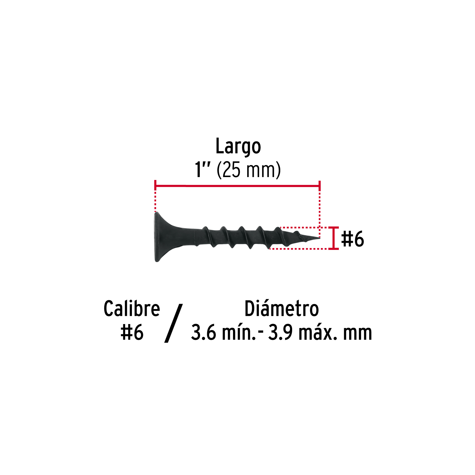 Pijas 6 x 1"cabeza plana phillips multiusos, FIERO
