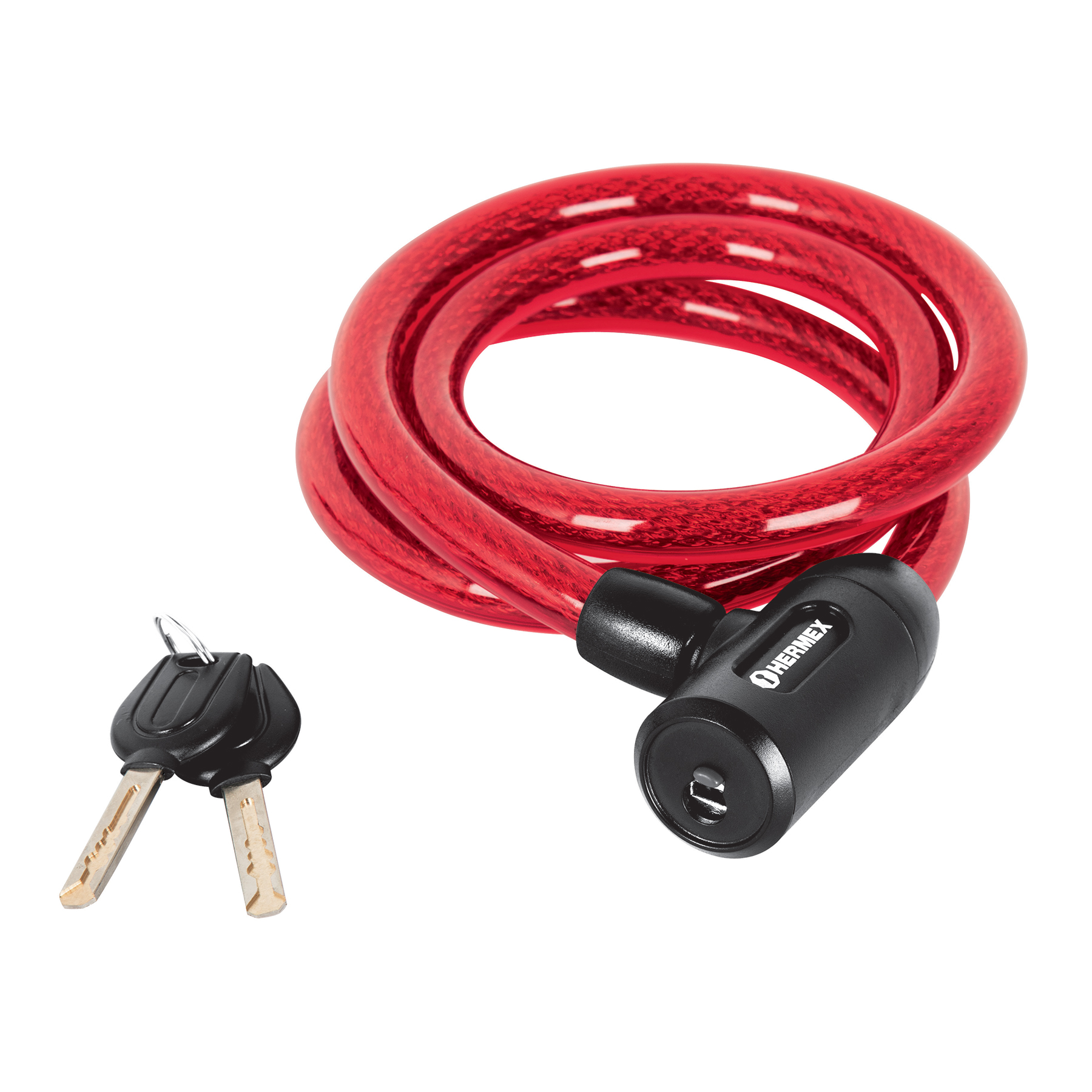 Candado de cable con llave, 15mm X 1.20 m, HERMEX