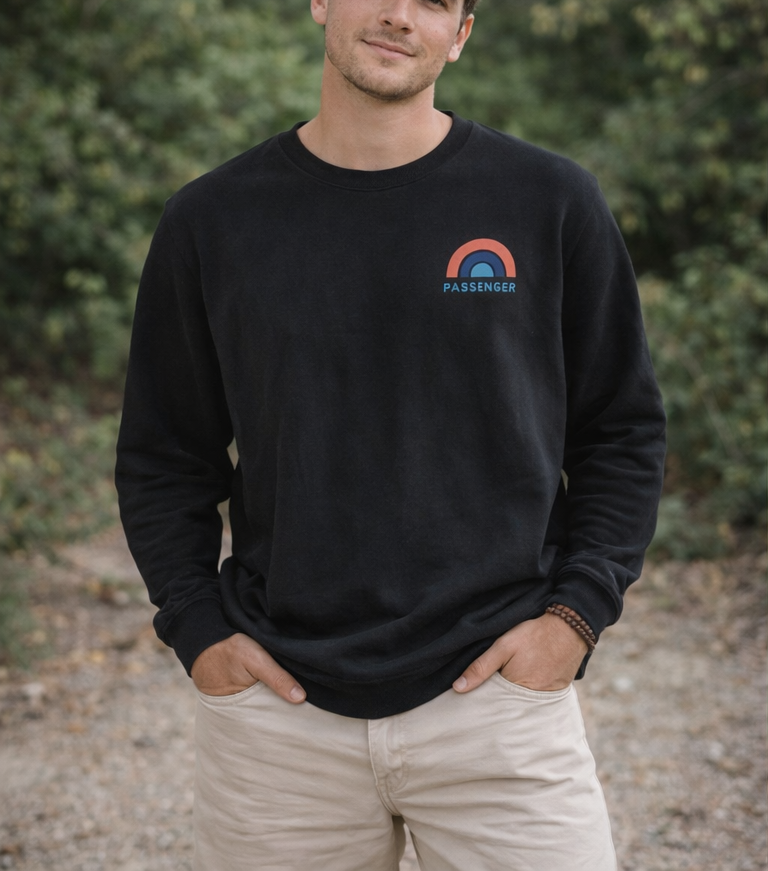 Sweat-shirt noir à motif