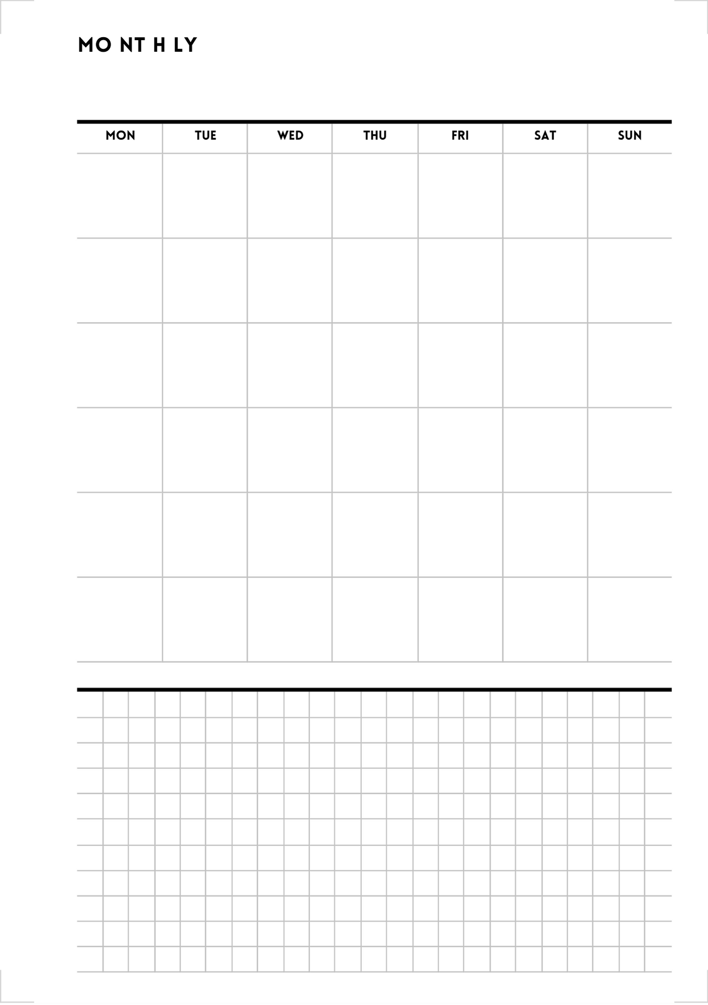 Minimalist Monthly Planner Template