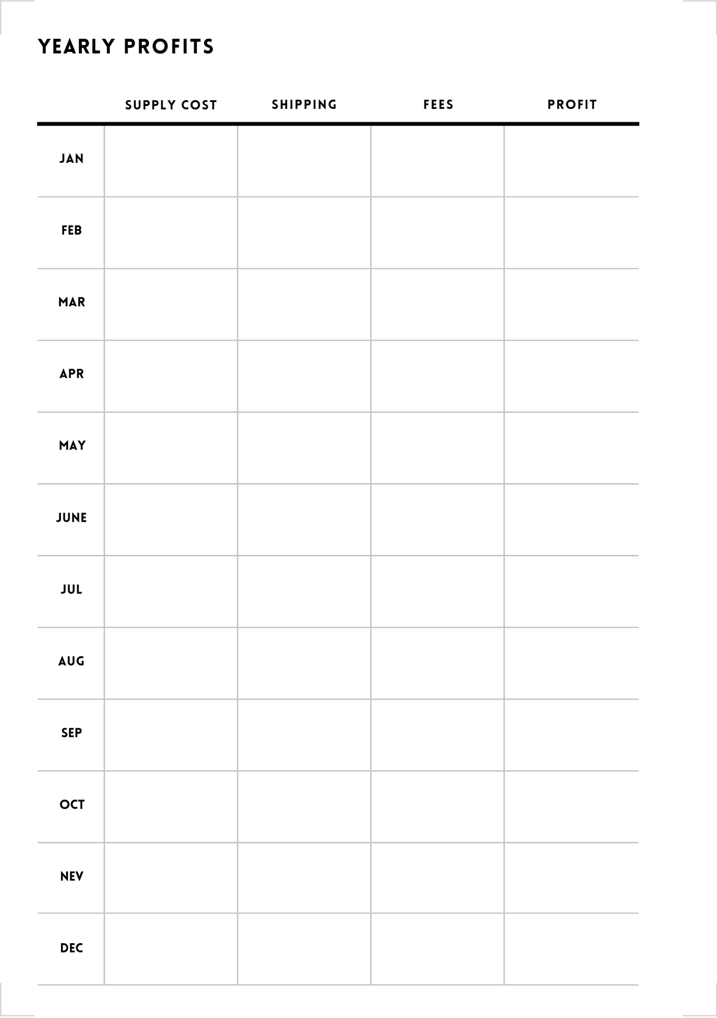 Weekly Instagram Planner