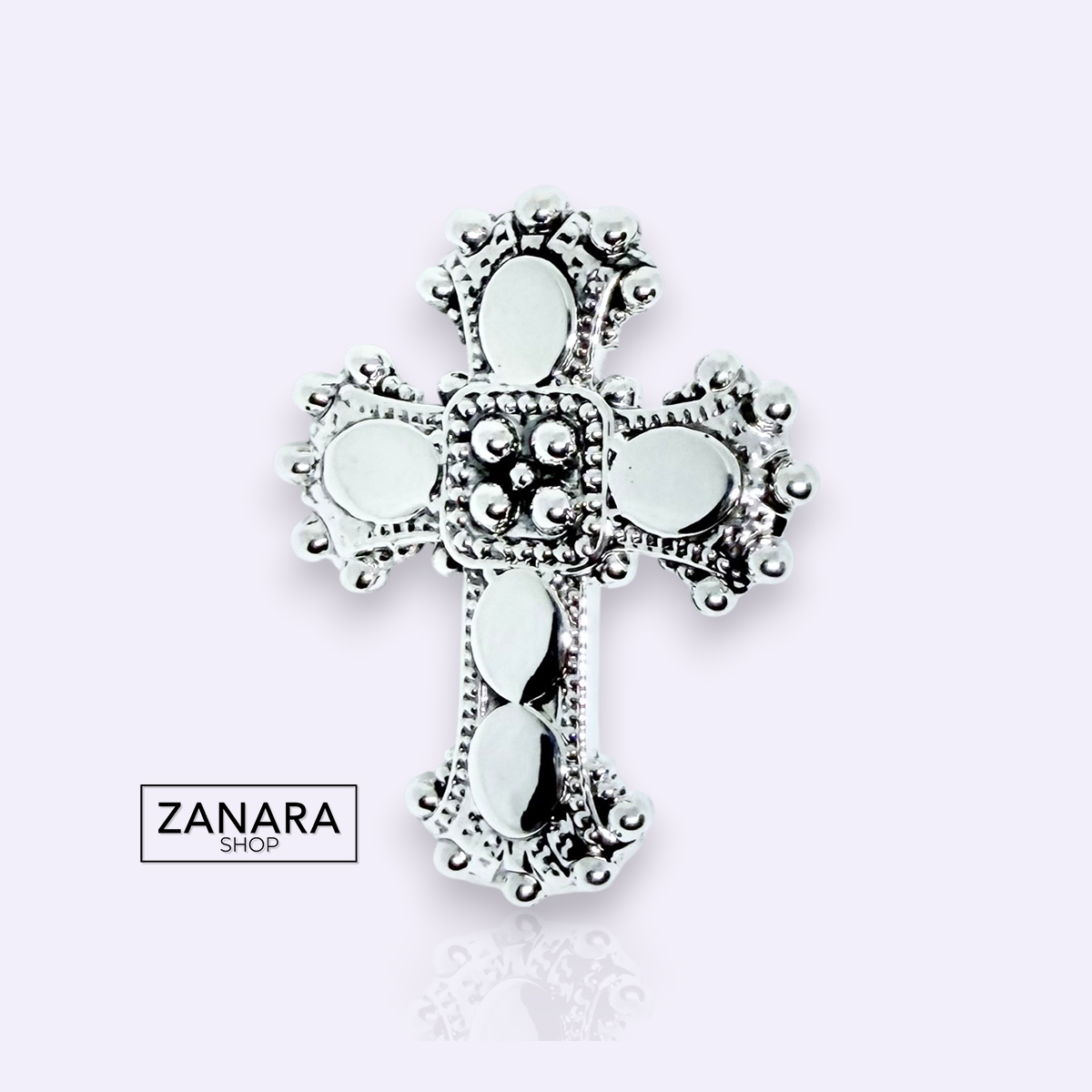 Anillo de Cruz Ornamentada de Plata 925, Electroformado 