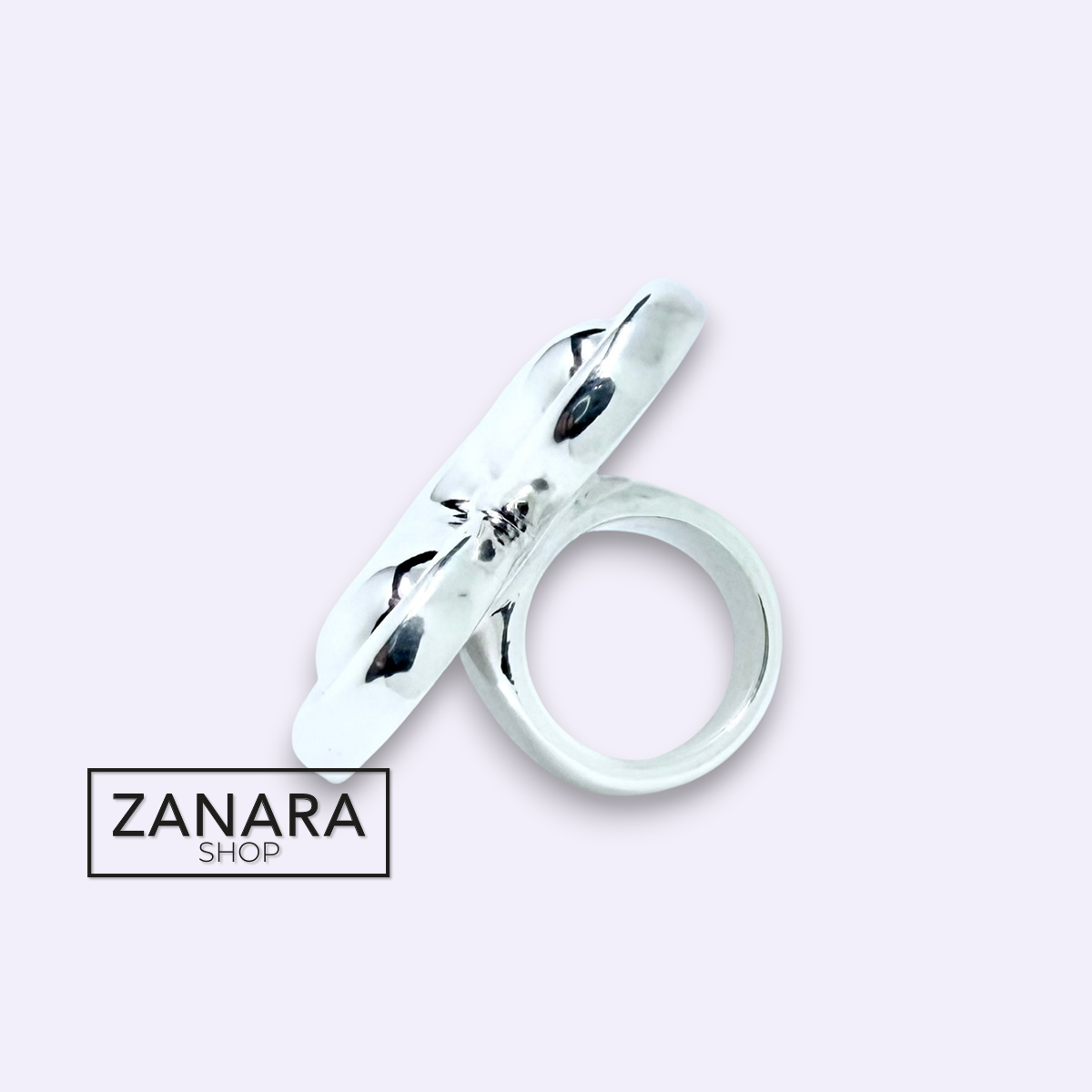 Anillo de Corazón Biselado de Plata 925, Electroformado