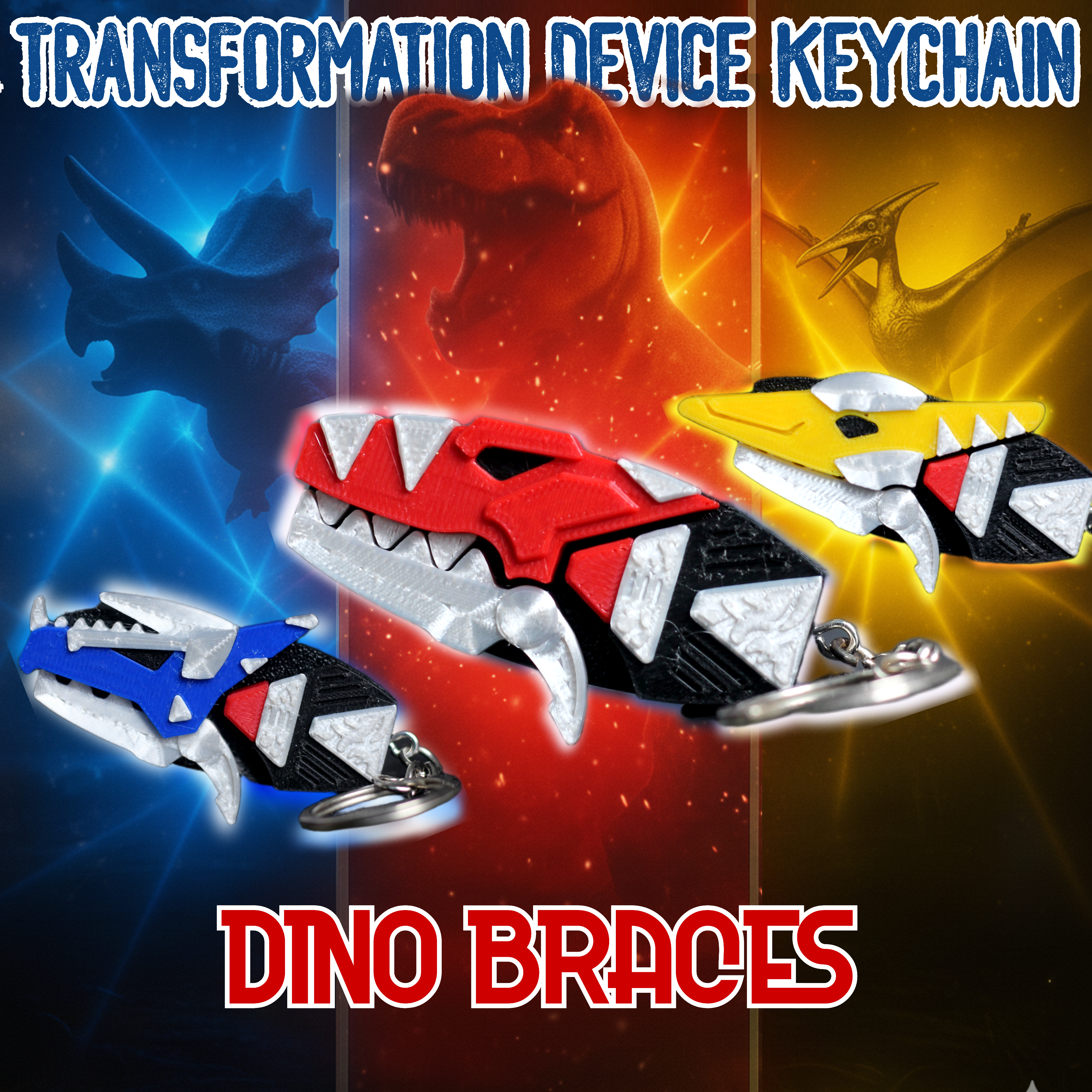 Dino Braces Transformation Device Keychain