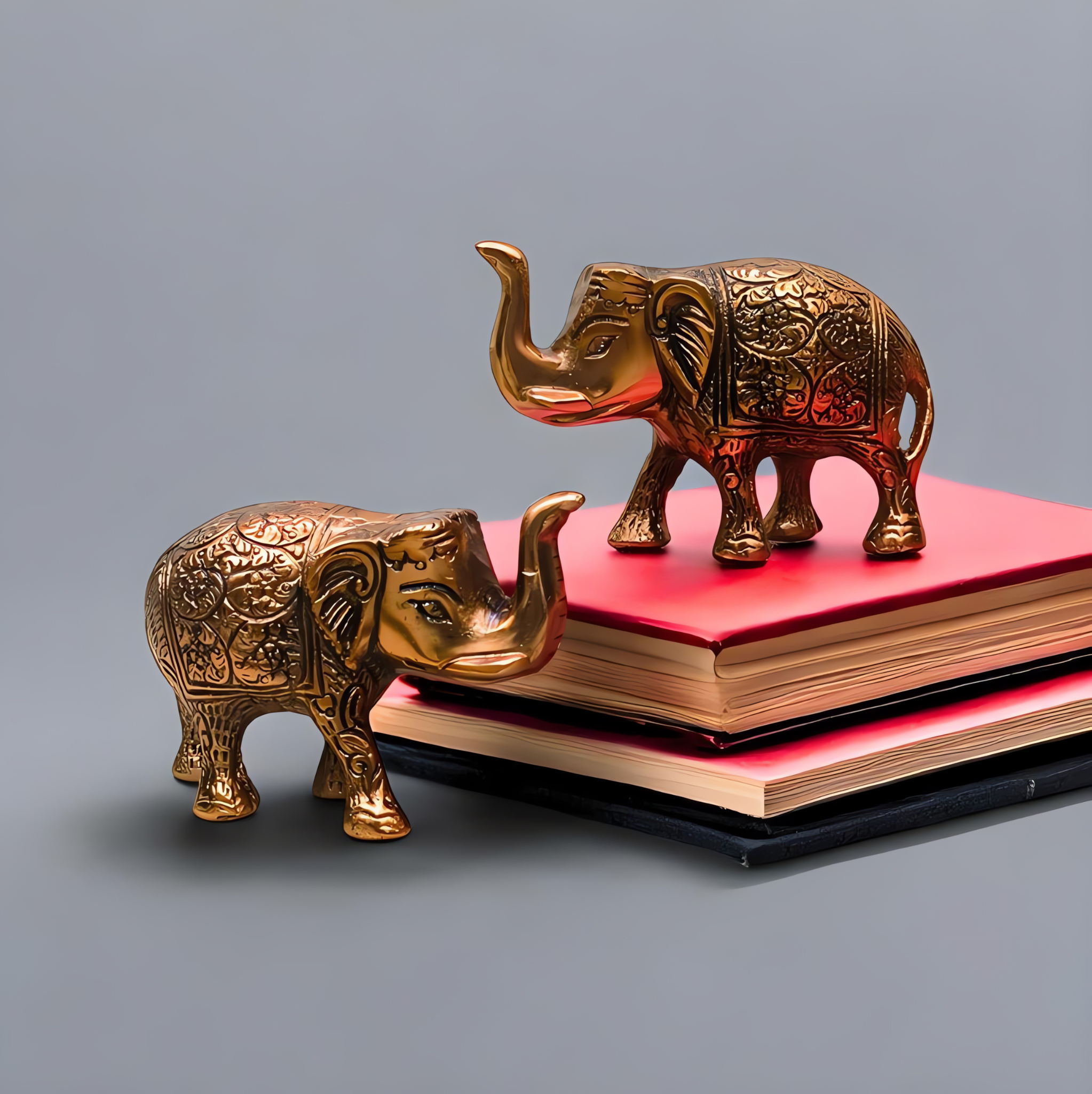 Brass Elephant Figurines Set