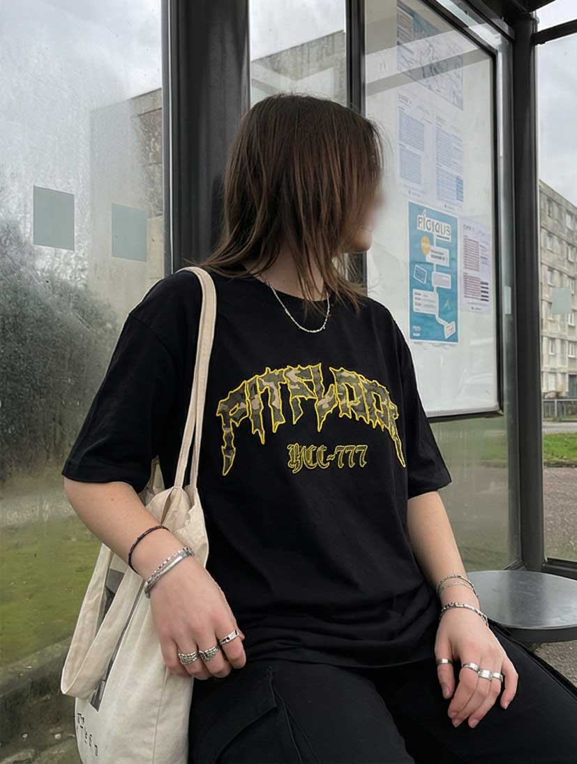 PITFLOOR Camouflage Logo - Oversized T-shirt