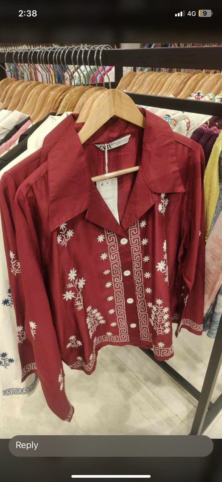 Embroidered Maroon Shirt
