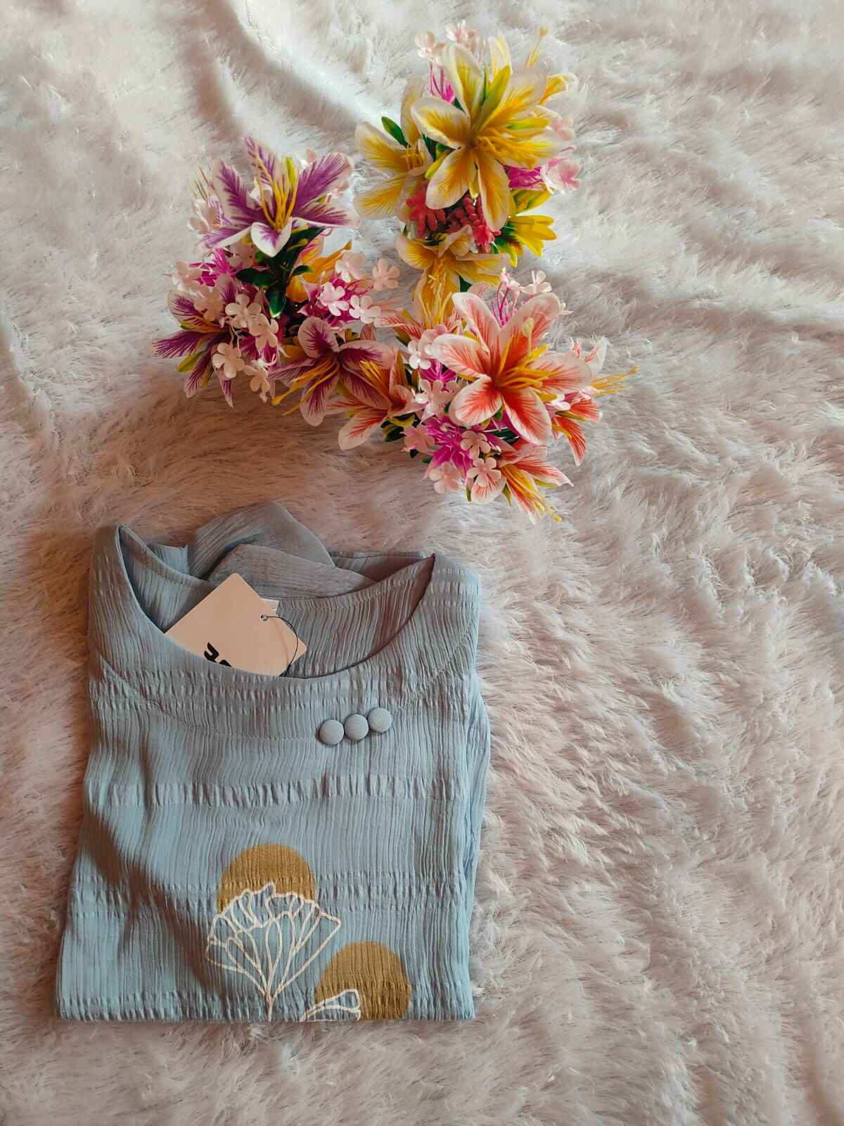 Embroidered Blue Top_A2424