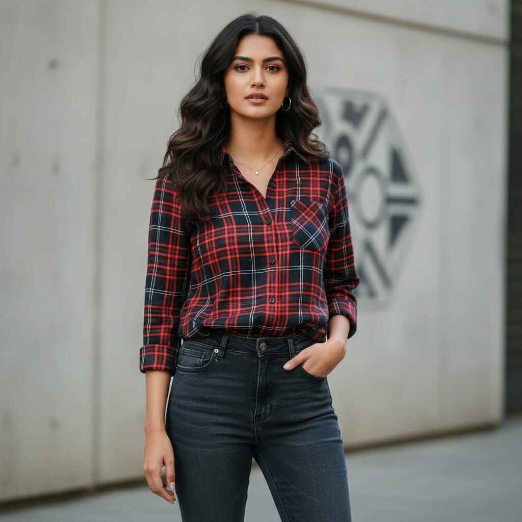 Red Checkered Casual Shirt