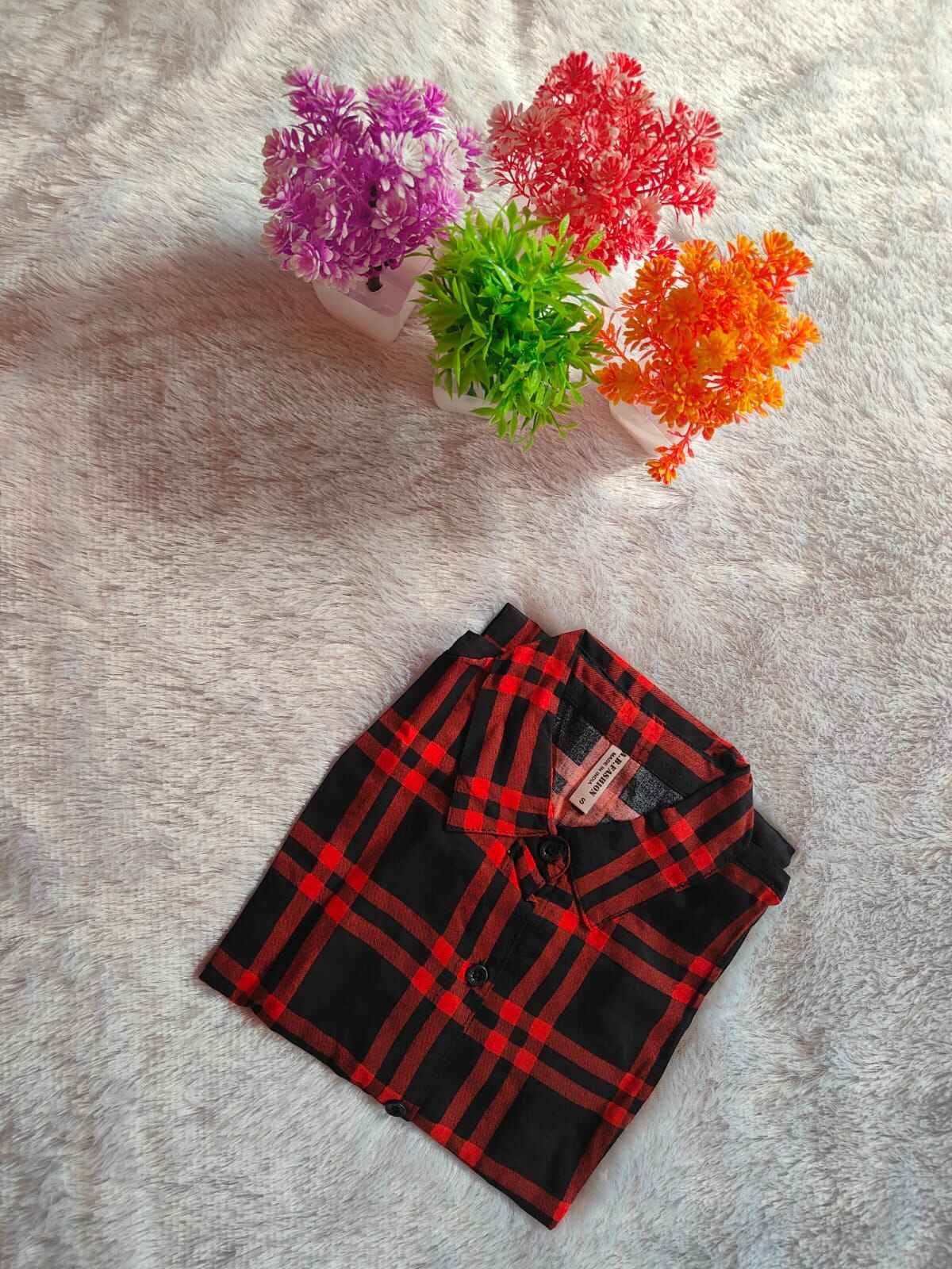 Red & Black Plaid Shirt_S4041