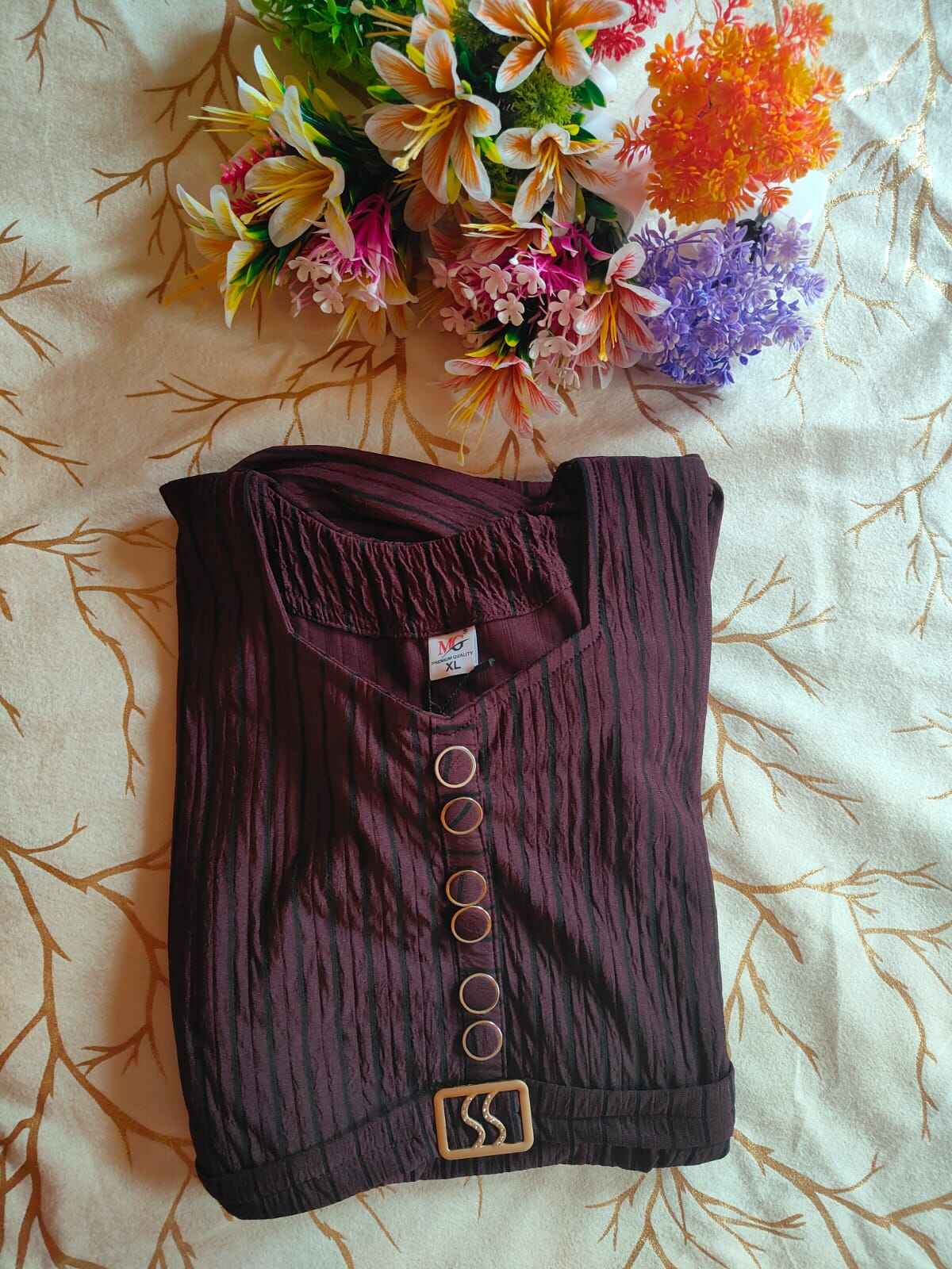 Western Belted dark pruple Midi Dress_F5052