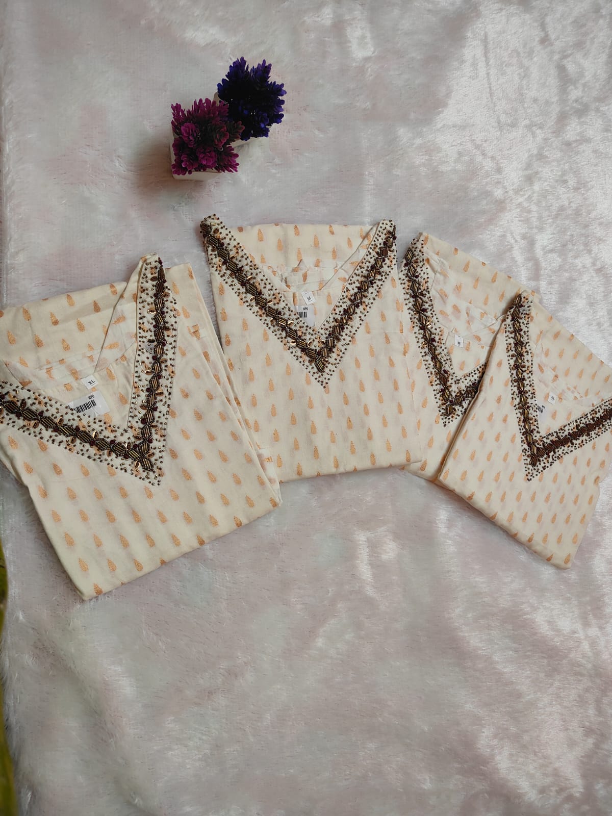 Elegant Cream Kurta_A6433