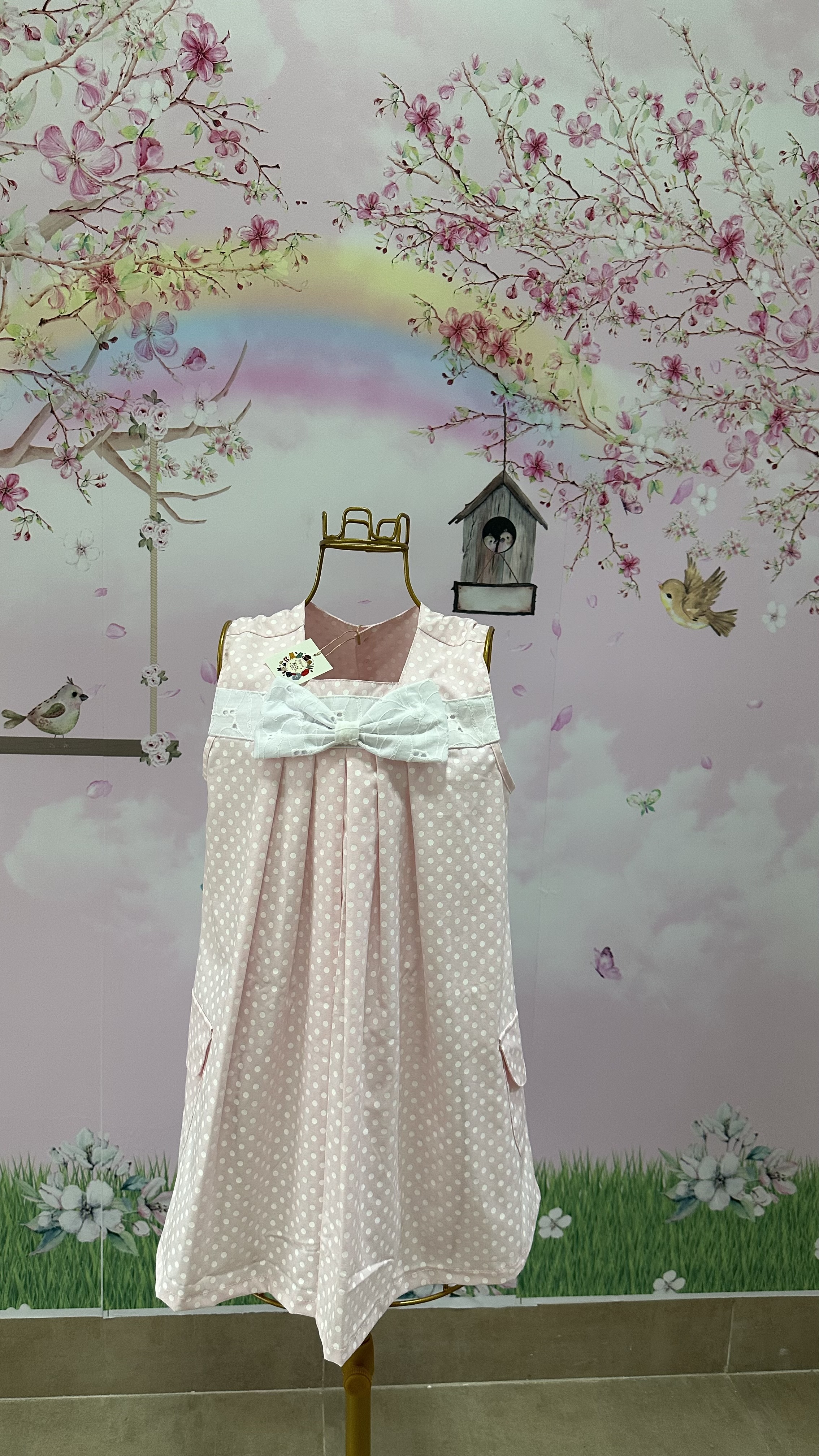 Vestido Infantil Rosa com Laço