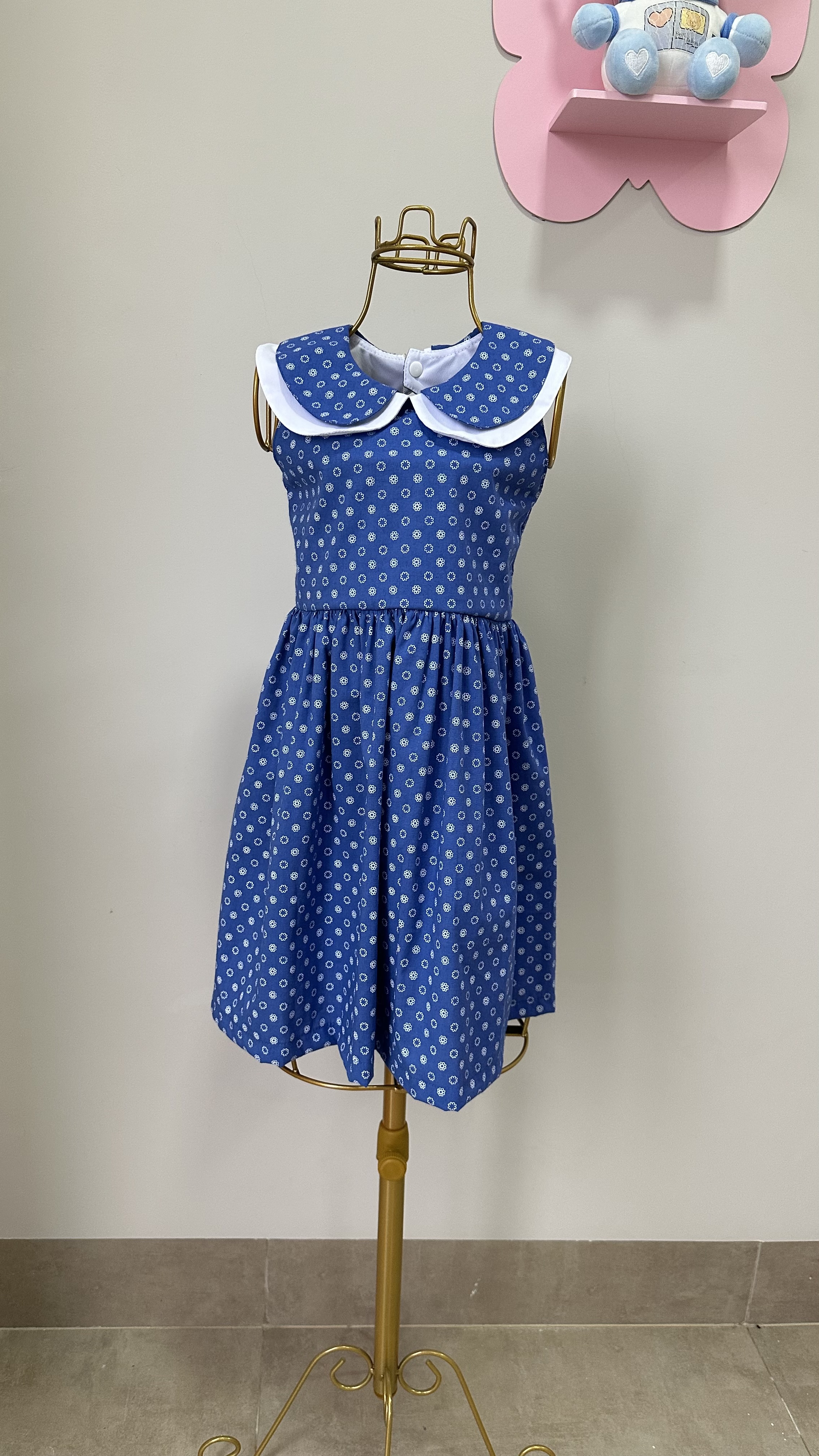 Vestido Infantil Azul Estampado