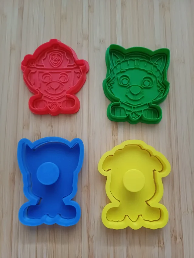 Set de 4 Cortadores Patrulla Canina | Moldes para Galletas y Plastilina