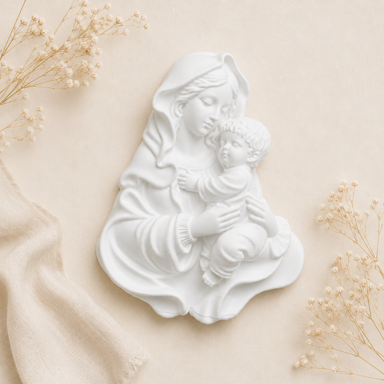 Relieve Virgen María "Dulce Abrazo" para Cuadro Virgen Personalizado