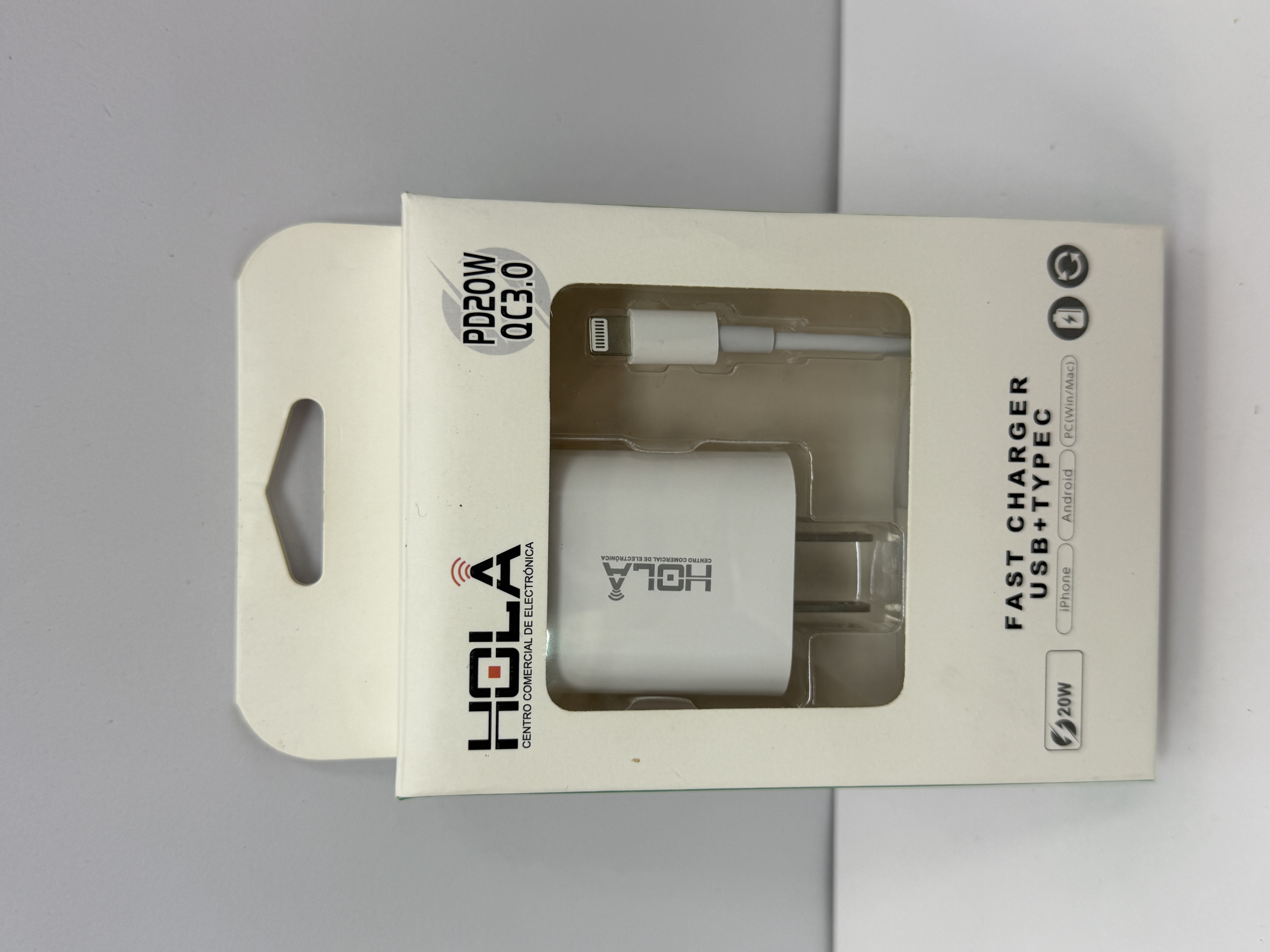 Cargador Rápido HOLA PD20W USB+Type-C