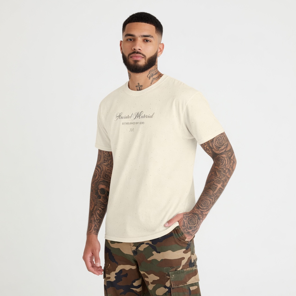 ANOINTED MATERIAL SIGNATURE IVORY TEE