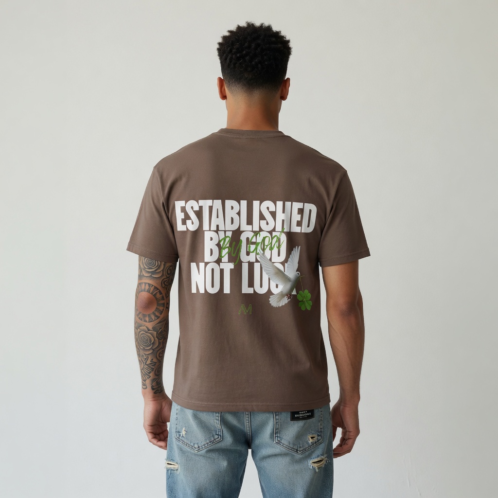 Established by God. Not Luck. Espresso Tee