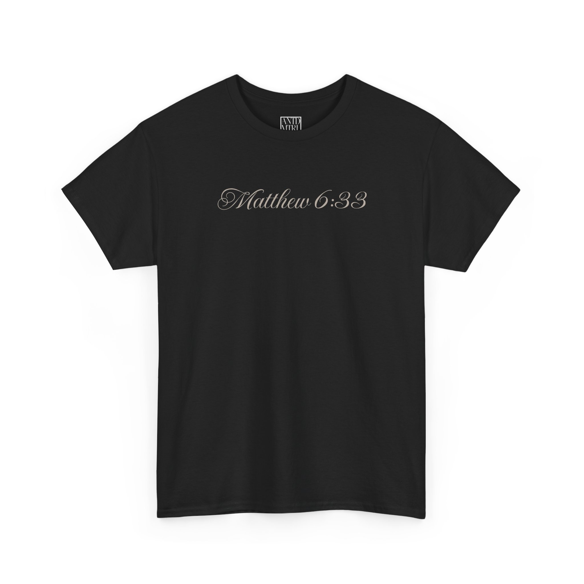 Matthew 6:33 - Centered In Him Black Tee