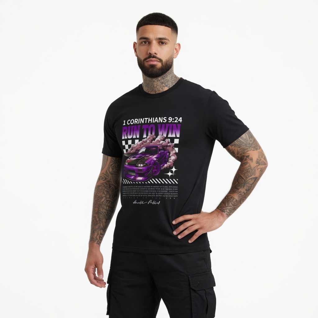 1 Corinthians 9:24 - Run To Win Black Tee