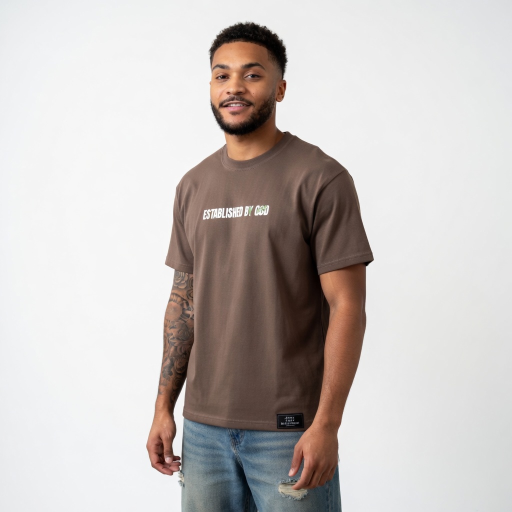 Established by God. Not Luck. Espresso Tee